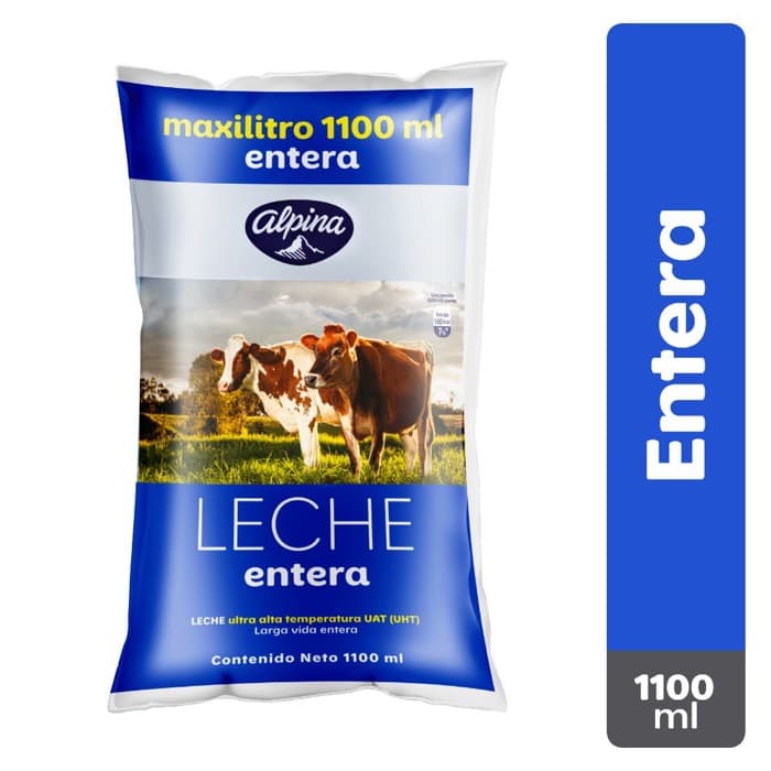 Leche entera Alpina bolsa 1.1 L