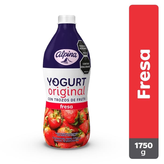 Yogurt Alpina fresa botella 1.7 L