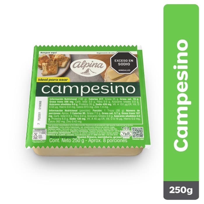 Queso campesino Alpina 250g