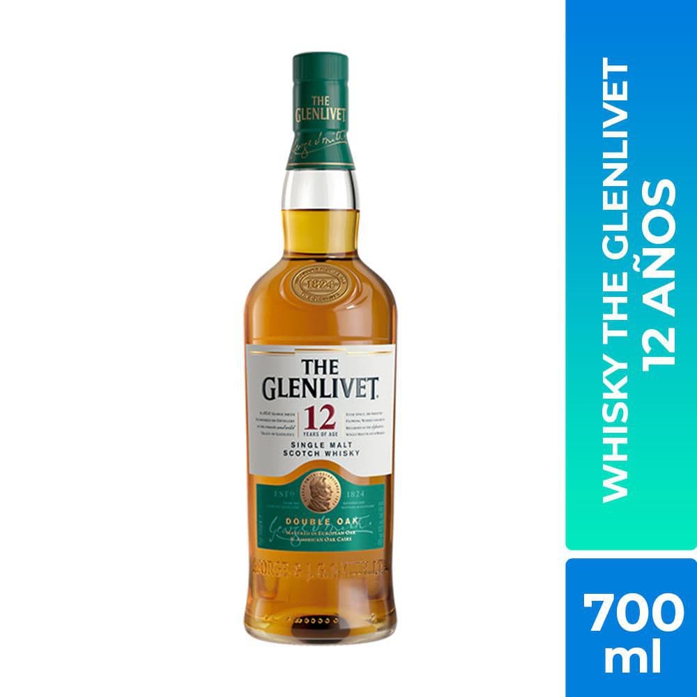 Whisky GLENLIVET single malt 12 años (700  ml)