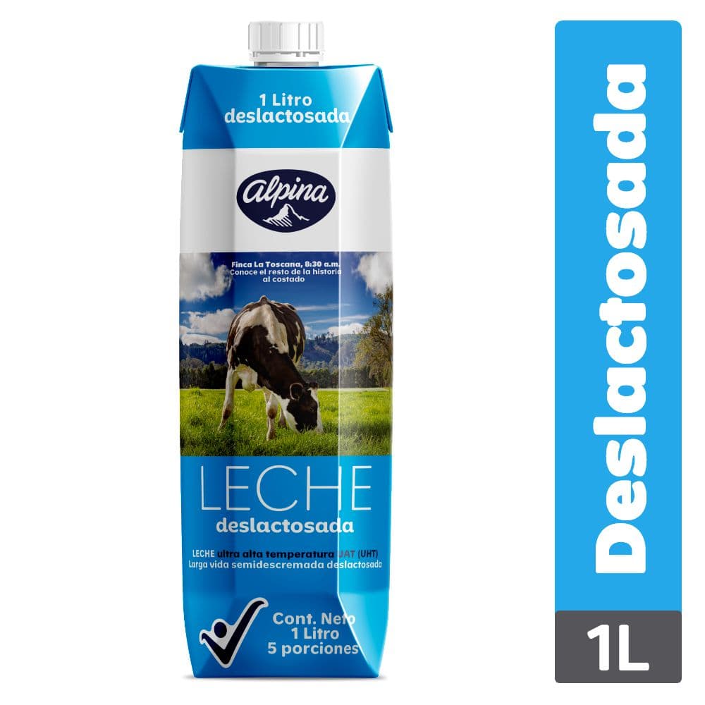 Leche deslactosada ALPINA caja (1000  ml)