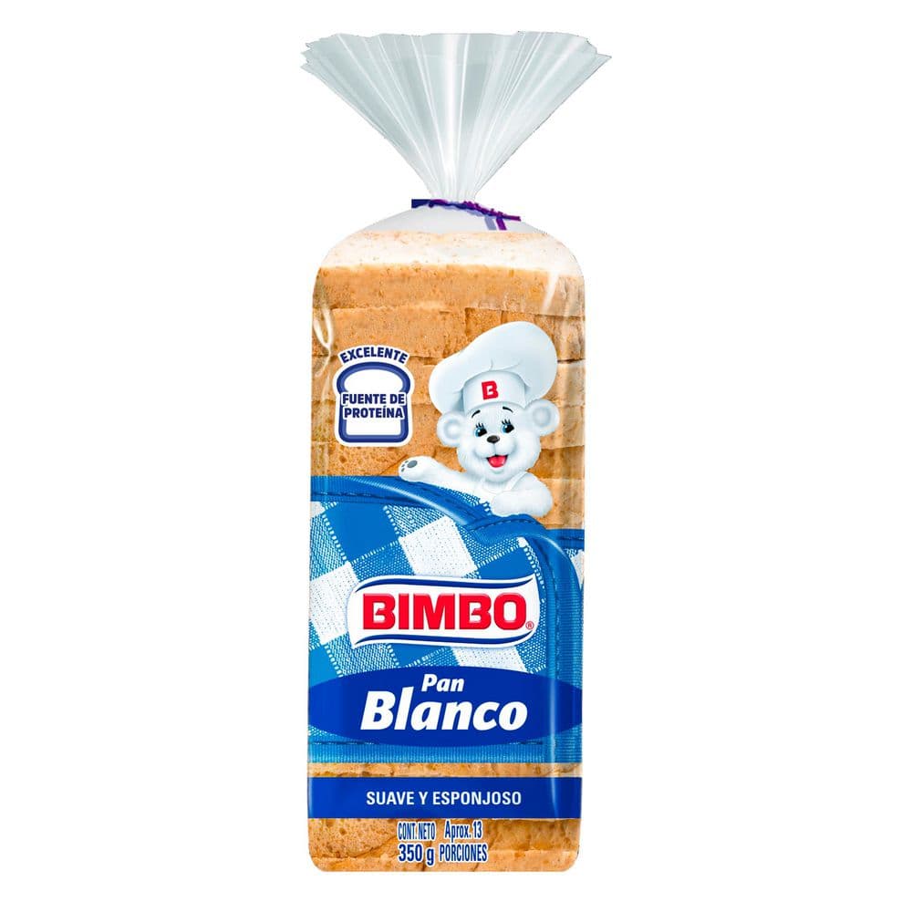 Pan tajado BIMBO blanco suave esponjoso (350  gr)