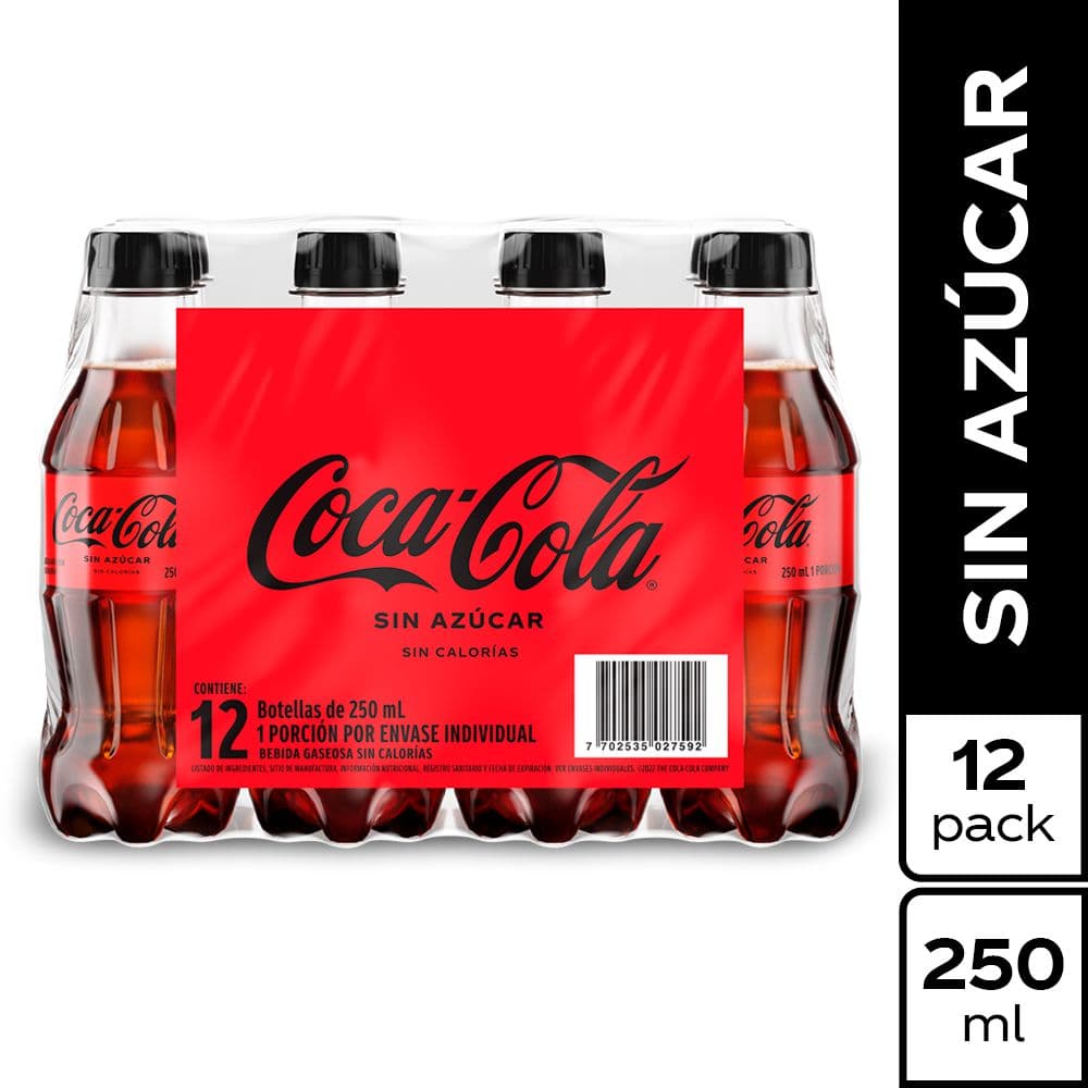 Gaseosa Coca Cola ZERO botella x12und (3000  ml)