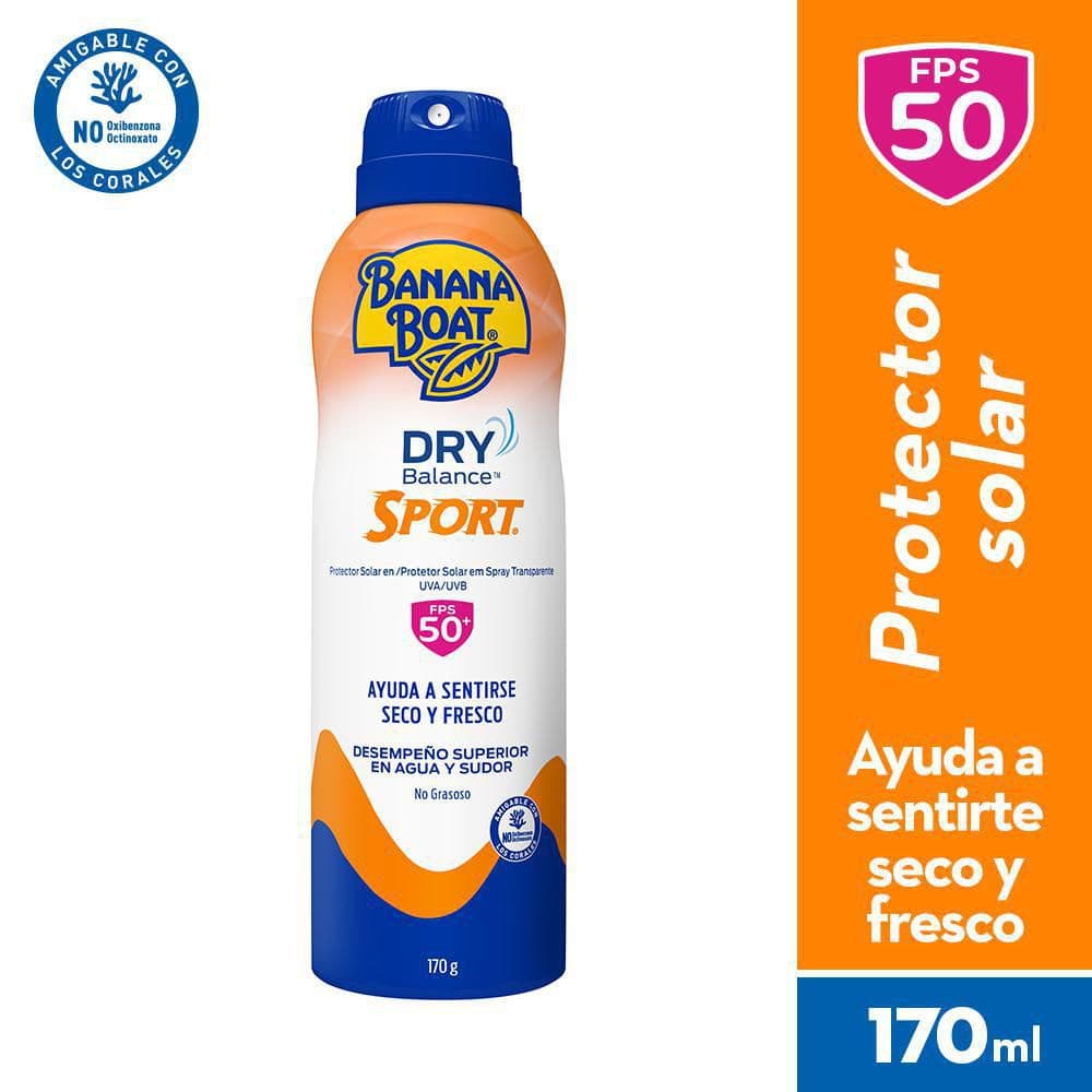 Protector solar BANANA BOAT en spray dry balance sport FPS 50 (170  ml)