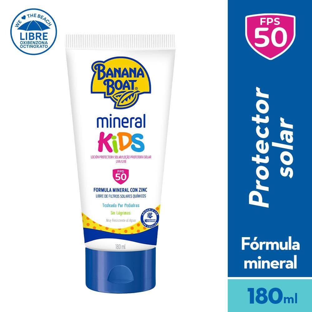 Protector solar BANANA BOAT mineral kids FPS 50 (180  ml)