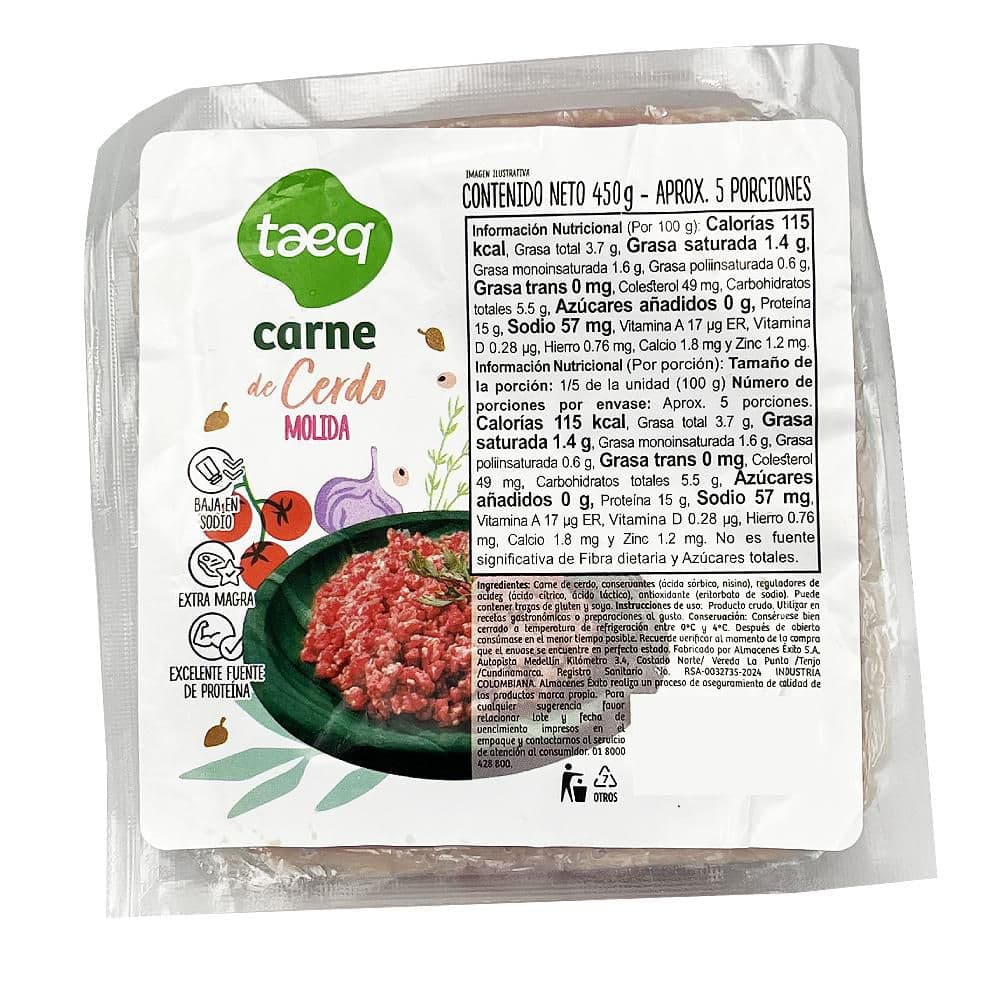 Carne molida TAEQ de cerdo (450  gr)