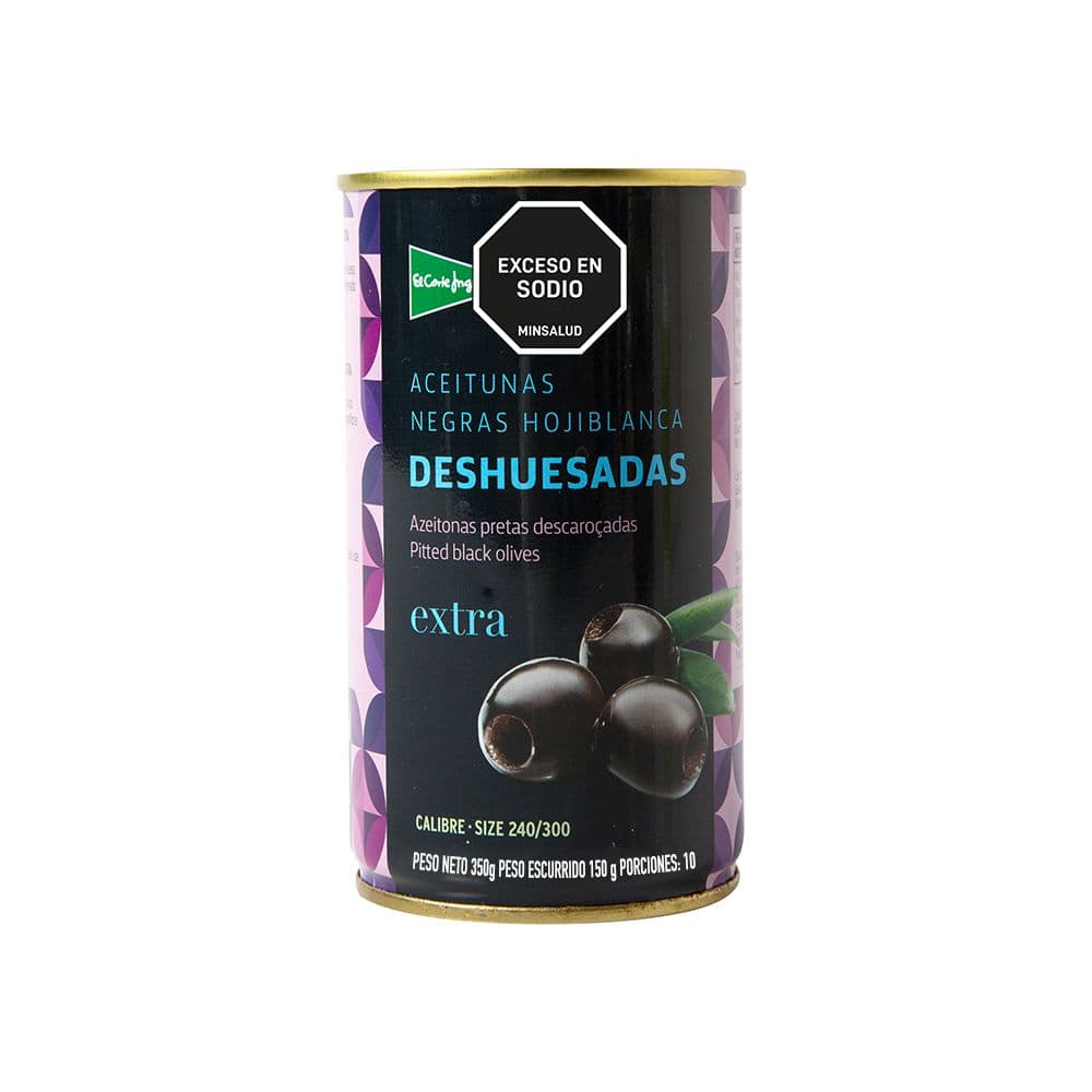 Aceitunas EL CORTE INGLÉS MARCA EXCLUSIV negras deshuesadas (150  gr)